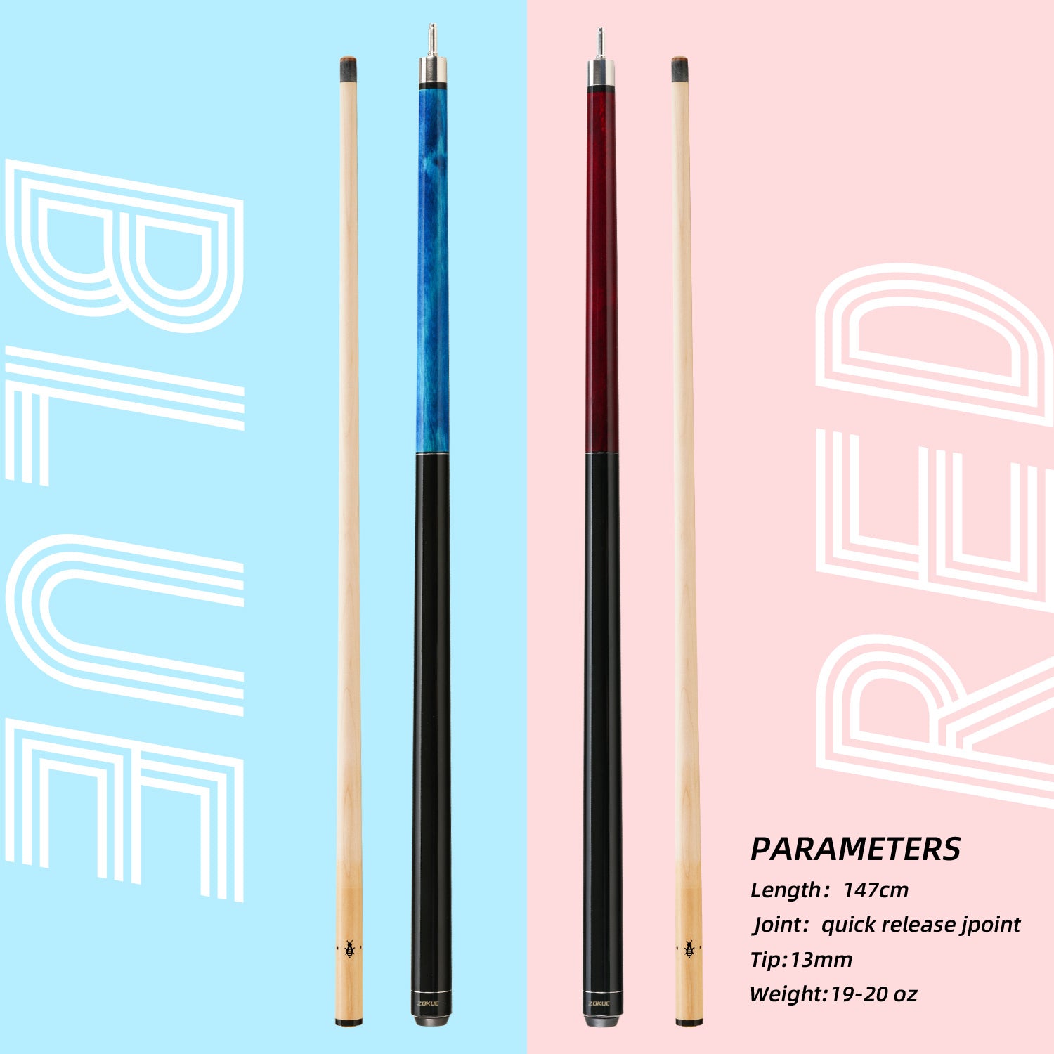 Zokue Break Cue Red